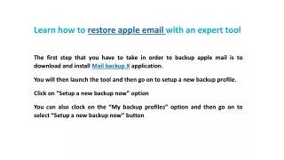 learn how to restore apple email with an expert tool