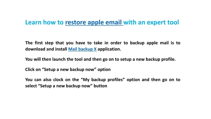 learn how to restore apple email with an expert tool