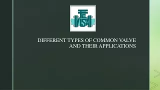 different types of common valve and their applications