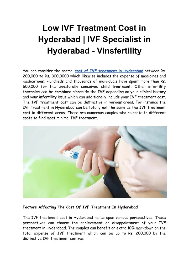 low ivf treatment cost in hyderabad