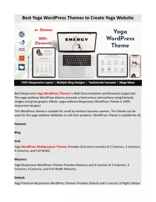 Best Yoga WordPress Themes to Create Yoga Website
