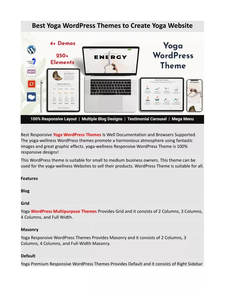 best yoga wordpress themes to create yoga website