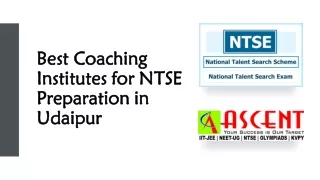 Best Coaching Institutes for NTSE Preparation in Udaipur