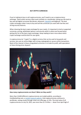 BUY CRYPTO CURRENCIES