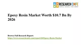 Epoxy Resin Market will Grow with CAGR 5.4% From 2019 to 2026