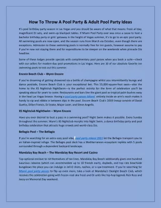 How To Throw A Pool Party & Adult Pool Party Ideas