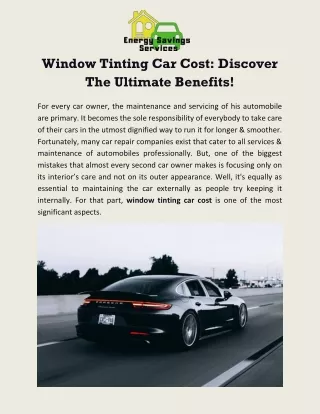 Best Car Window Tinting Service In Indiana | Energy Savings Services
