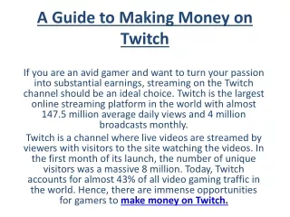 a guide to making money on twitch