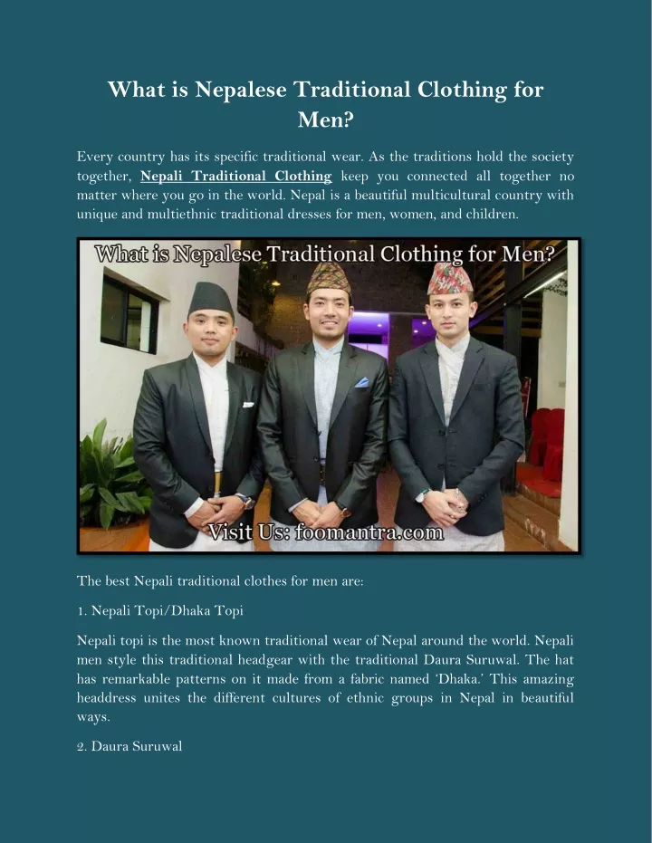 what is nepalese traditional clothing for men