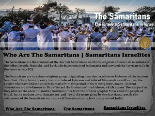 who are the samaritans samaritans israelites