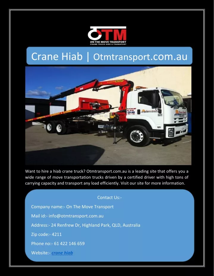 crane hiab otmtransport com au