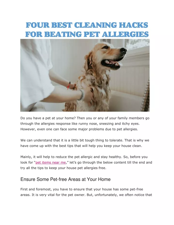 four best cleaning hacks for beating pet allergies