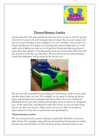 themed bouncy castles