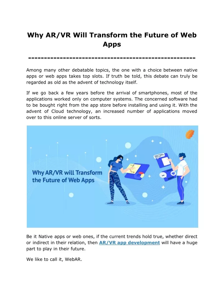 why ar vr will transform the future of web apps