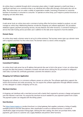 an online shop is a website through which