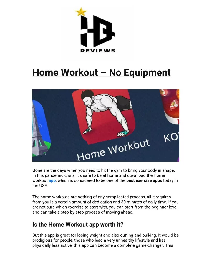 home workout no equipment