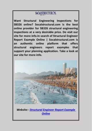want structural engineering inspections for sb326
