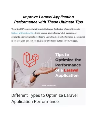 Improve Laravel Application Performance with These Ultimate Tips