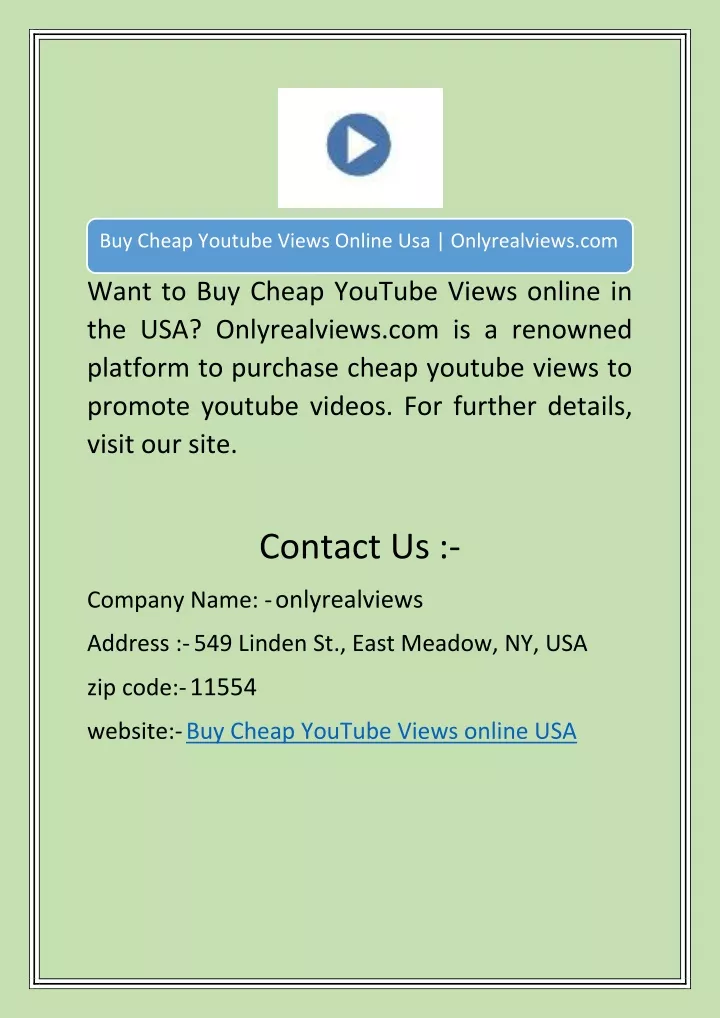 buy cheap youtube views online usa onlyrealviews