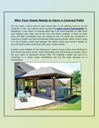 why your home needs to have a covered patio