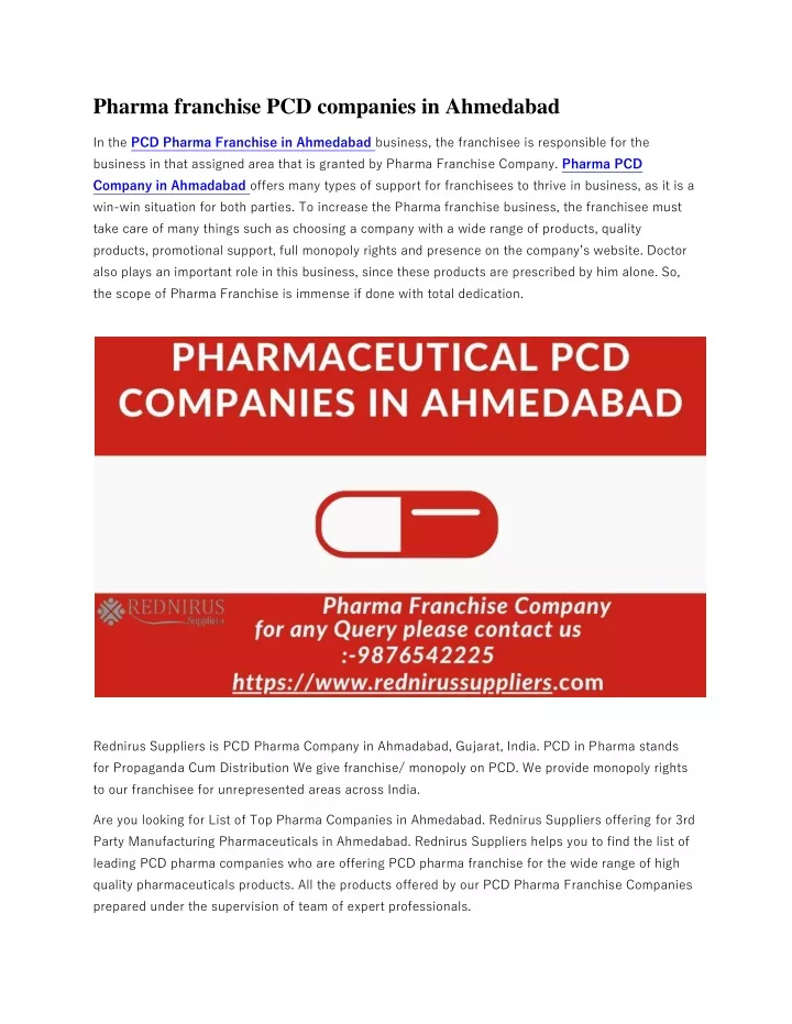 pharma franchise pcd companies in ahmedabad