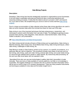data mining projects data mining projects