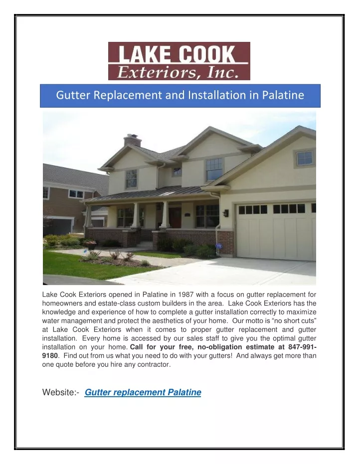 gutter replacement and installation in palatine