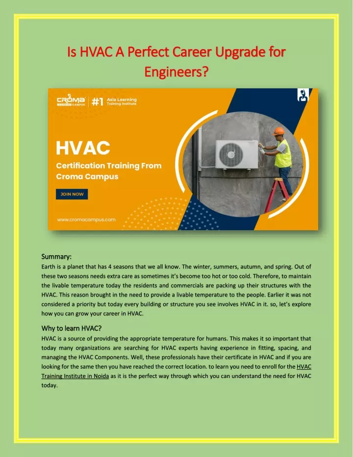 is hvac a perfect career upgrade for is hvac
