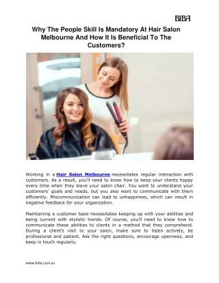 Why The People Skill Is Mandatory At Hair Salon Melbourne And How It Is Benefici