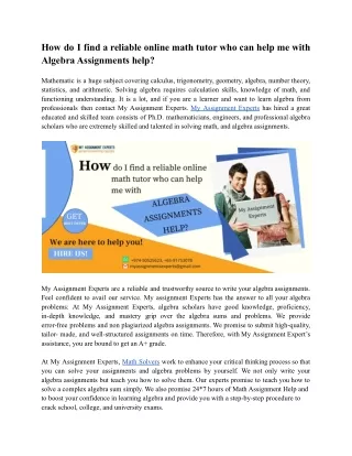 how do i find a reliable online math tutor
