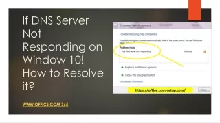 if dns server not responding on window 10 how to resolve it