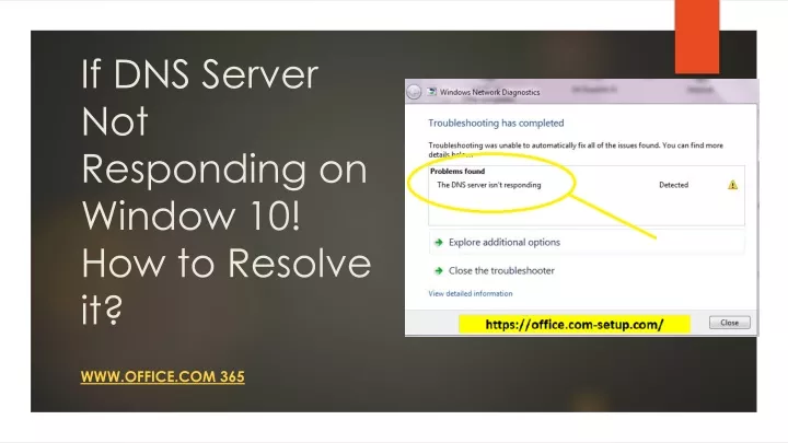 if dns server not responding on window 10 how to resolve it