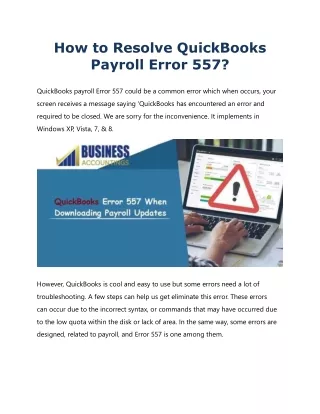 how to resolve quickbooks payroll error 557