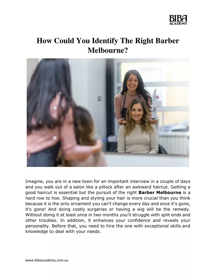 how could you identify the right barber melbourne
