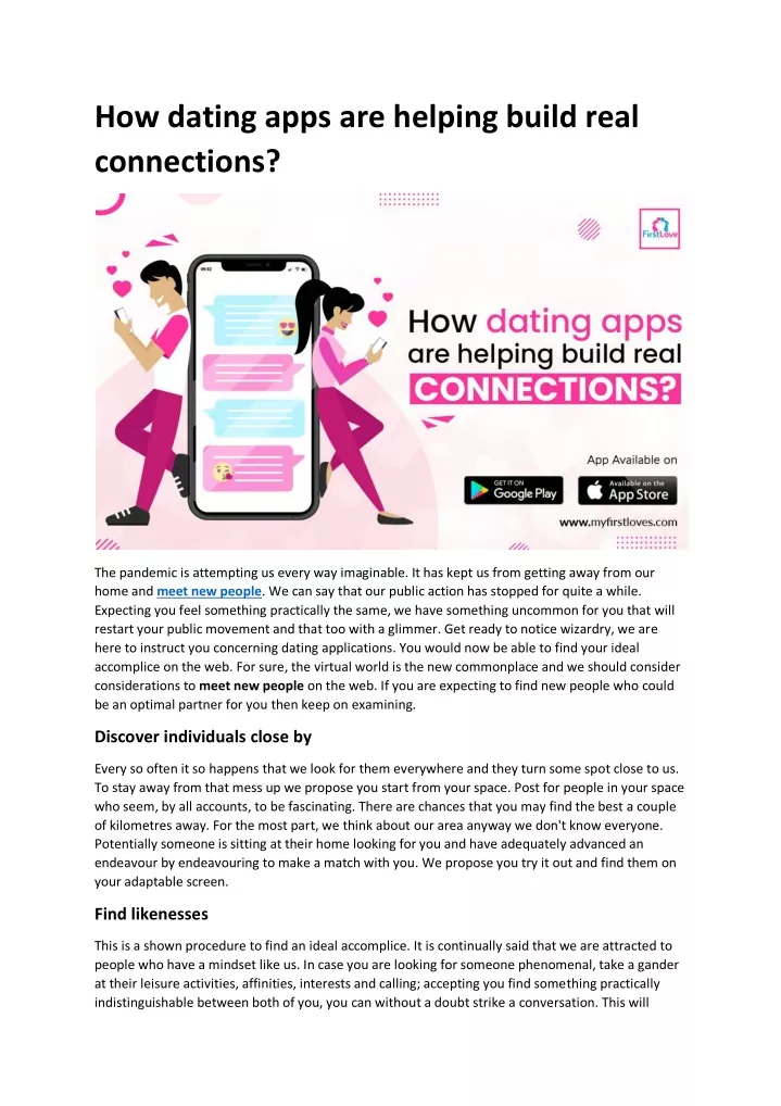 how dating apps are helping build real connections