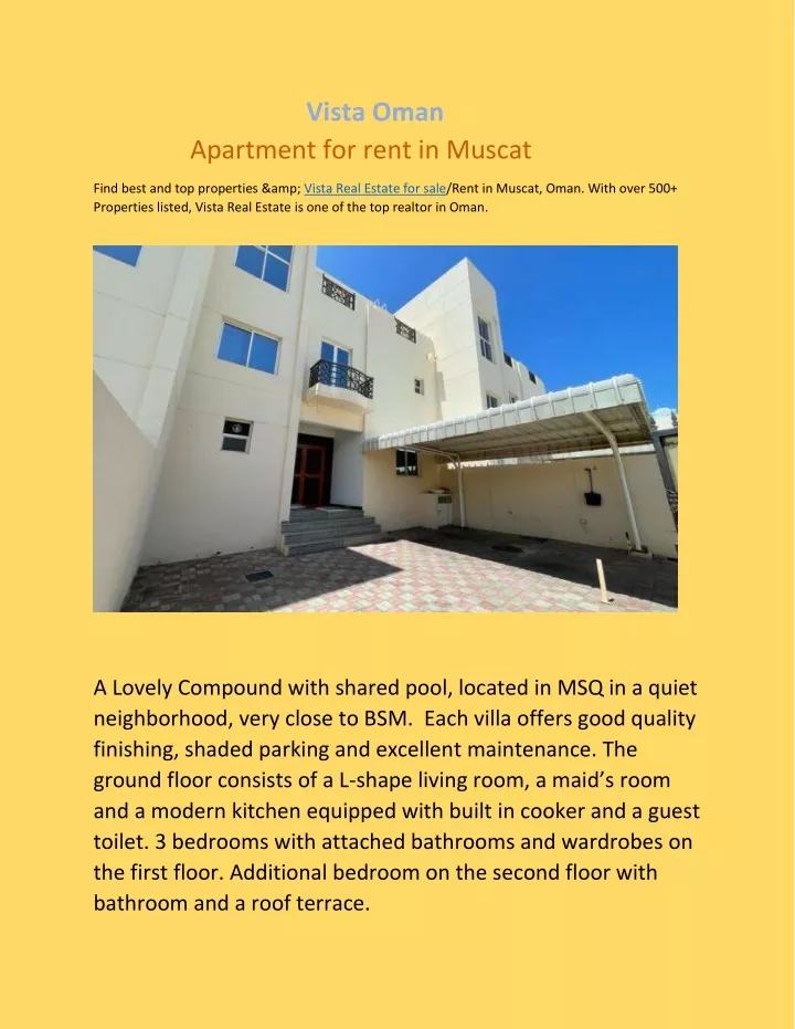 vista oman apartment for rent in muscat