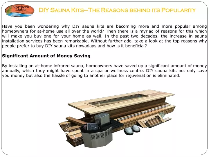 diy sauna kits the reasons behind its popularity