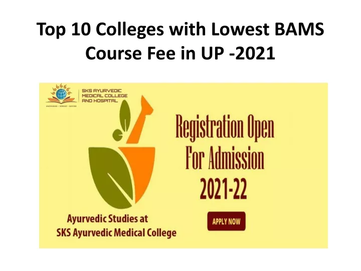 top 10 colleges with lowest bams course fee in up 2021