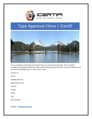 Type Approval China | iCertifi