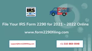 file your irs form 2290 for 2021 2022 online