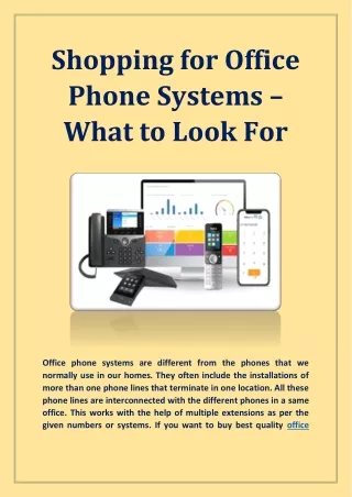 shopping for office phone systems what to look for
