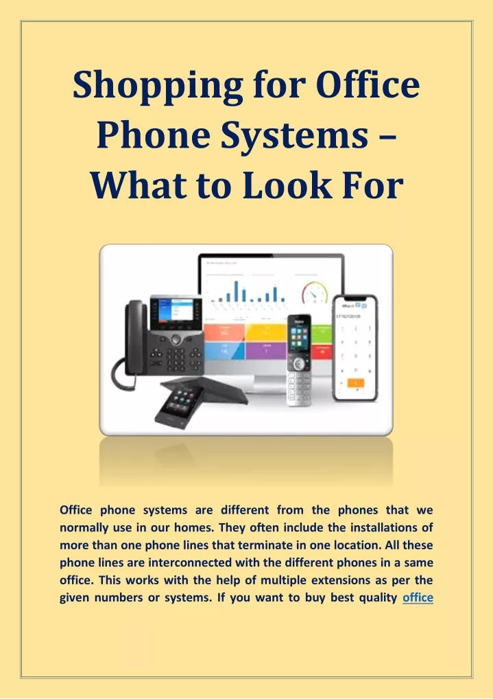 shopping for office phone systems what to look for