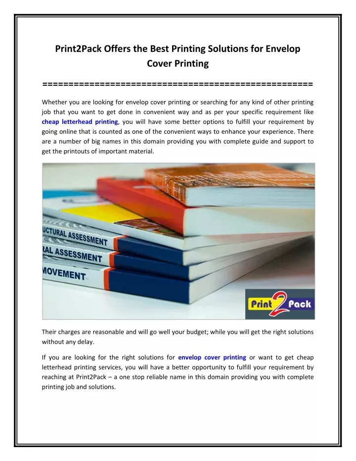 print2pack offers the best printing solutions