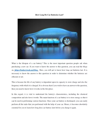 how long do car batteries last