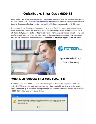 quickbooks error code 6000 83