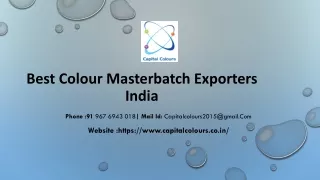 Best Colour Masterbatch Exporters India