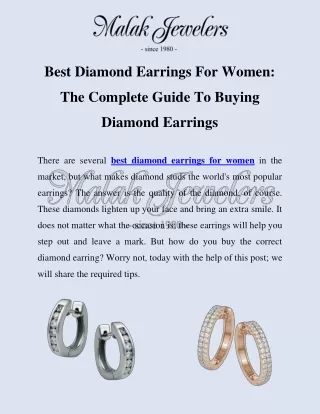 Diamond Earrings Studs | Malak Jewelers
