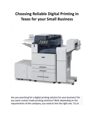 Reliable Digital Printing in Texas for Your Small Business