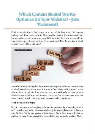 content re optimization has proven