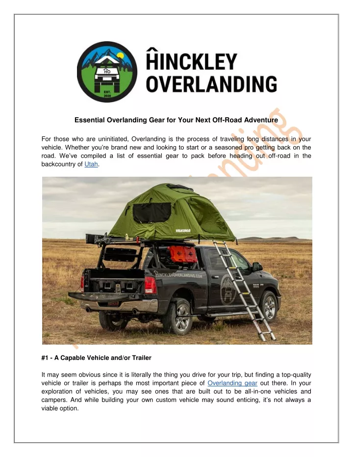 PPT - Essential Overlanding Gear For Your Next Off-Road Adventure ...